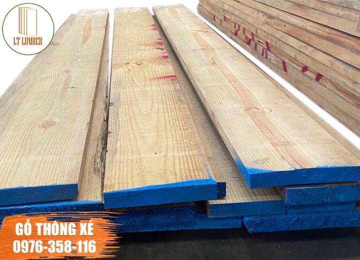 Gỗ thông xẻ (gỗ pine xẻ) dày 15mm, 19mm, 26mm, 32mm